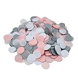 Mybbshower Pink Gray White Tissue Paper Confetti for Baby Girl Shower Birthday Table Decor 5000 Pieces