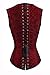 FIYOTE Women 12 Steel Bone Double Buckle Straps Lace Up Corset (M, Wine)