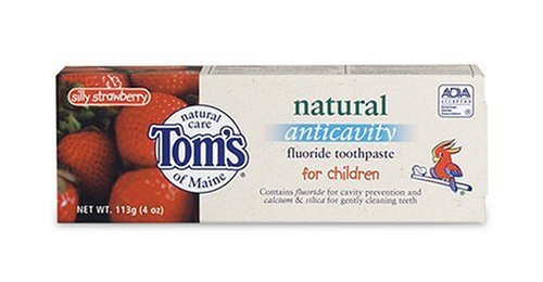 Tom's of Maine Natural Anticavity Fluoride Toothpaste for Children, Silly Strawberry, 4-Ounce Tube