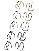LOYALLOOK 5Pairs Stainless Steel 20 Gauge Cross X Ear Cuff Non-Pierced Clip On Earrings Fake Ear Nose Cartilage Earrings Ring X+2C