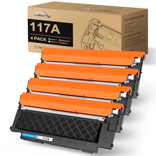 colorfly 117A Toner Cartridges Compatible for 117A Toner W2070A for Color Laser MFP 178nw 179fnw 150nw 150a 179fwg 178nwg Printer (117A Black Cyan Yellow Magenta, Pack of 4)