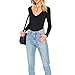 Cheapcotton Women's Cut-Out Detail On Back Bodysuit (L, BlackLongsleeve)