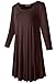 LARACE Women’s 3/4 Sleeve Casual Swing T-Shirt Dresses(3X, Coffee)
