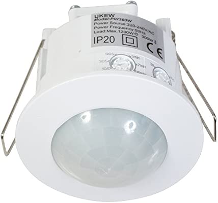 Recessed 360 Degree PIR 1200w Ceiling Occupancy Motion Sensor Detector Light Switch by UKEW