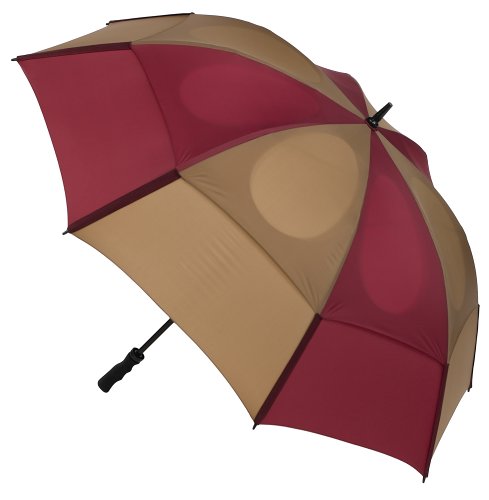 GustBuster Proseries Gold 62-Inch Style 2 Golf Umbrella (Tan/Burgundy)