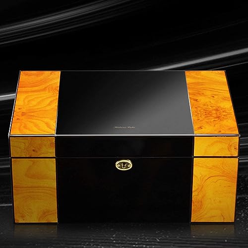 OUDINI High End Cigar Humidor, Luxury Spanish Cedar Wood Electric Cigar
