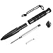 Tactical Pen Aircraft Aluminum Self Defense Pen with Glass Breaker Writing Multi functional Survial Tool (Black)