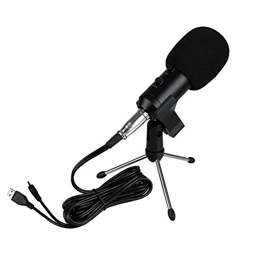 Xinzhi Condenser Microphone -USB Microphone, Plug &Play Home Studio USB Condenser Microphone for Skype, Recordings,Google Voice Search, Games(Windows/Mac)
