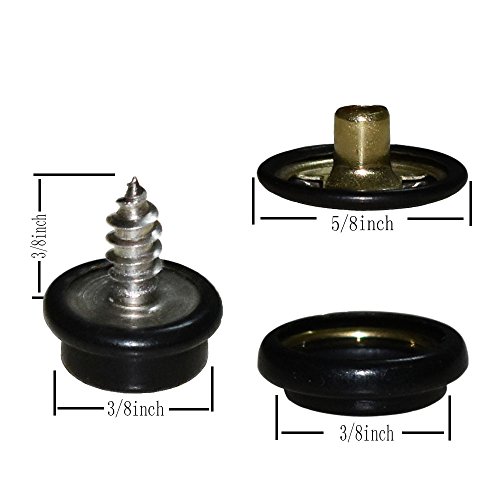 image for TommoT 60pcs Fastener Screw Snaps, Stainless Steel Marine Grade 3/8