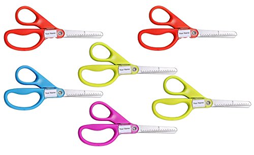 Stanley Guppy 5-Inch Kids Scissors, Blunt Tip, Assorted Colors (6Pack, Blunt Tip)