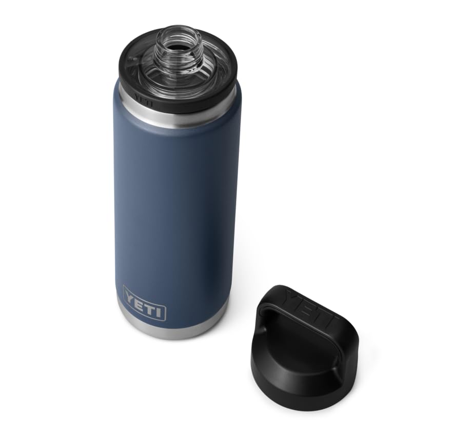 YETI Rambler Bottle Chug, Vaccum Insulated Stainless Steel Bottle with Leakproof Chug Cap, Navy, 26 oz (769 ml)