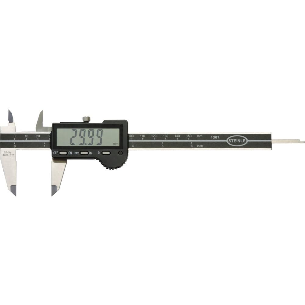 STEINLE 1307 Digital Vernier Caliper, 150 mm, 0.01 mm Precision, PE Material, Flat Depth Measurement