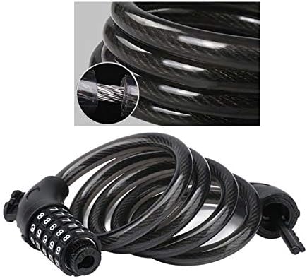 Bike Lock Bicycle Lock Chain ,5-Digit Combination Lock Core Steel Wire Bike Lock Security&Portable Bicycle Locks,1.1m x 1/2 inch (Black) - Image 3