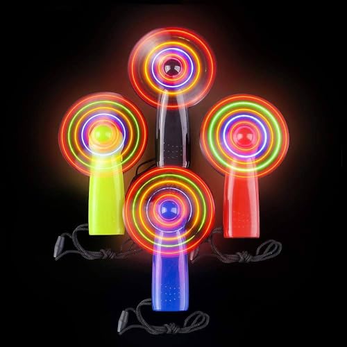 Flashing Panda LED Mini Light-Up Handheld Personal Fan w/Changing Patterns, Assorted Colors