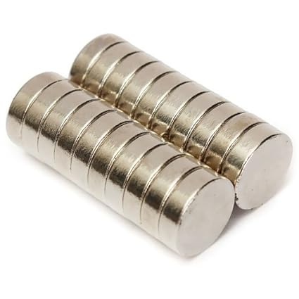 BestPriceEver 20 Pieces of 10mm X 3mm Magnets Nickel Coated Round Premium Brushed Refrigerator Magnet for Science and School Projects