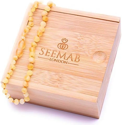Genuine Amber Necklace, Baltic Amber Bracelet for Babies & Toddlers, Soothing and Healing Properties, Knotted for Extra Safety - By Seemab London