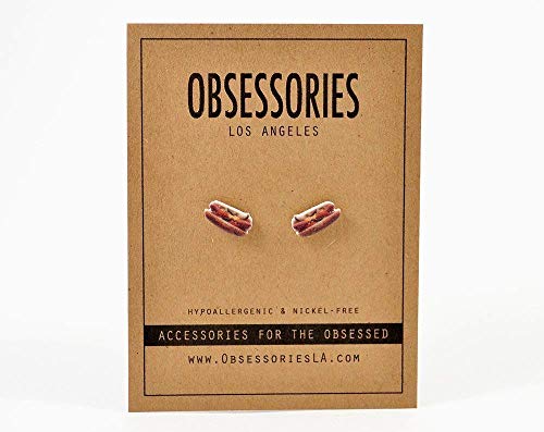 Handmade Chicago Hot Dog Stud Earrings