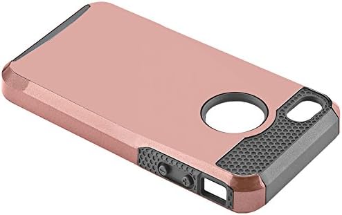 iPhone SE 5 5s Case, Limecase [NGS Series] Slim Shockproof Case fit for iPhone 5 5s SE Hard Rugged Ultra Protective Back Rubber Cover with Dual Layer Sturdy Impact Protection (Gold+Rose - Gray)