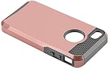 iPhone SE 5 5s Case, Limecase [NGS Series] Slim Shockproof Case fit for iPhone 5 5s SE Hard Rugged Ultra Protective Back Rubber Cover with Dual Layer Sturdy Impact Protection (Gold+Rose - Gray)
