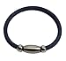 Navy Blue Silicone Rubber Bracelet Titanium Therapy Magnetic Clasp Small Unisex Size for Women Boy Girl Men