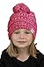 Funky Junque Toddler Pom Beanie – Warm Kids Winter Hat for Ages 1–4, Cozy Knit Snow Beanies for Baby Boys & Girls - 4 Tone Mix - a Hot Pink, Red, Baby Pink, Fuschia