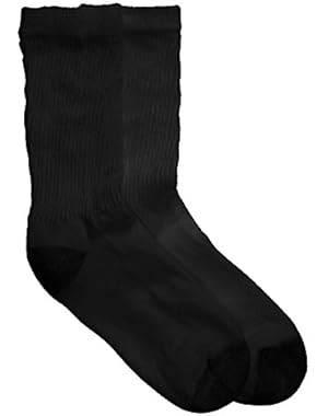 Hanes Cushioned Women's Crew Athletic Socks Extended Size 10-Pack_Black_8-12
