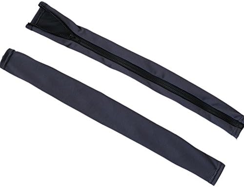 Fittoway 2 Pack Spandex Zipper Office Computer Chair Armrest Slipcovers Covers Pads for Maximum Rest and Elbow Relief (Length-45cm, Perimeter-17-25cm, Grey)