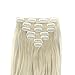 FIRSTLIKE Grade 7A 160g 23-24 inch Real Thick Double Weft Full Head Clip in Hair Extensions, Bleach Blonde, 24