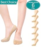Women's No Show Liner Socks 6 Pairs Thin Low Cut Casual Socks Non Slip (Beige(6 Pairs)_no Show Socks)