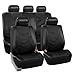 FH Group PU021115 Faux Leather Seat Cover (Black) Full Set with Gift - Universal for Cars Trucks and SUVs