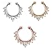 Nose Ring Septum Piercing Jewelry, Cubic Zircon Fake Septum Nose Ring for Women Non Piercing Clip On Body Piercing Jewelry