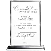 Employee Recognition Awards, 9 1/2" H Custom Engraved Trophy Corporate Crystal Award