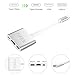 USB Type C to HDMI Adapter 4K - PiAEK 3 in 1 Type-C Digital Multiport HDMI Converter with USB 3.0 Port and USB C 3.1 Fast Charging Port for All MacBook /ChromeBook Pixel/USB-C Devices (Sliver)