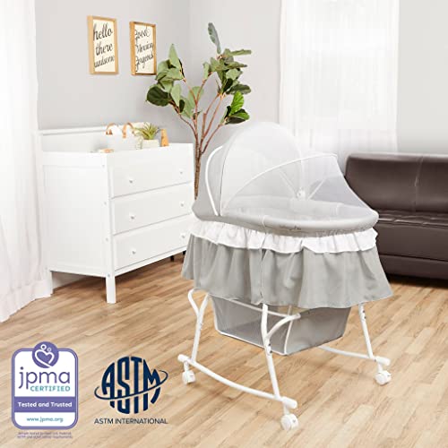 Dream On Me Lacy Portable 2in1 & Cradle in Light Grey