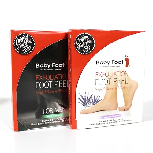 Baby Foot Original Foot Peel Mask with Men's Foot Peel - Repair Rough, Dry Cracked Feet and remove Dead Skin, Repair Heels and enjoy Baby Soft Smooth Feet - 2.4 Fl. Oz