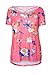 Dokotoo Womens Summer Casual Short Sleeve Floral Tunic Tops and Blouses for Work Plus Size Pink Large