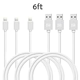 originAIM Lightning Cables 3-Pack/6-FT USB Charging MFi Cables For iPhone iPad iPod (WHITE)