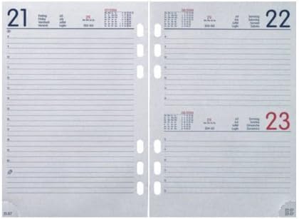 2024 Day Calendar A-5, 1 Day =1 Page English Language Suitable for A5 Mulberry Planer (192 Pages 145x210mm) with Appointment Markings