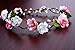 Bridal Flower Crown Floral Crown Wedding Wreath Boho Garland (white/pink)