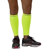 Zensah  Compression Leg Sleeves, Neon Yellow, Small/Medium