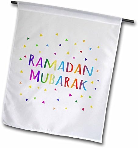 White Ramadan Mubarak Blessing For The Start Of Muslim Fasting Festival Decorative Garden Flag for Home Indoor Outdoor Durable Polyester Flag 12 x 18 Inch Double Sides