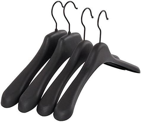 Matte black plastic coat hanger/wide shoulder thickening,non-slip hanger pack of 4-A
