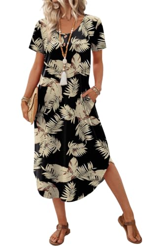 Summer Dresses for Women 2026 Long Maxi Flattering Dresses to Hide Tummy Maternity Dress Spring Cruise Outfits Black Dress S at Amazon