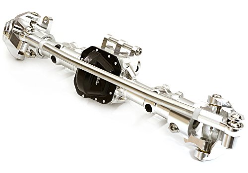 Integy RC Model Hop-ups C27151SILVERBLACK Billet Machined Complete Front Axle Housing Assembly for Axial 1/10 SCX10 II