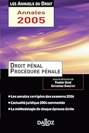 Droit pénal et procédure pénale, 2005