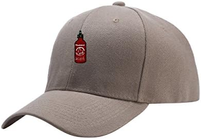 Hot Sauce Gray Peaked Hat Embroidered Logo Adjustable Fish Cap