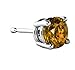 Sterling Silver Dark Yellow Synthetic Topaz Colored Round Cz Stud Earrings 2.00 Carat