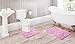 LuxUrux Pink Bathroom Rugs Luxury Chenille 2-Piece Bath Mat Set, Soft Plush Anti-Slip Bath Rug +Toilet Mat.1'' Microfiber Shaggy Carpet, Super Absorbent