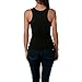 Sofra Women's Tank Top Cotton Ribbed Black X-Large