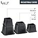 Katzco Bed Risers - Adjustable Heavy Duty - 8 Piece Set - 3, 5 or 8 Inches Tall with Multi Height Function - for Any Bed Frame, Furniture, Table Riser and Lift, College, Dorm, Room Accessories